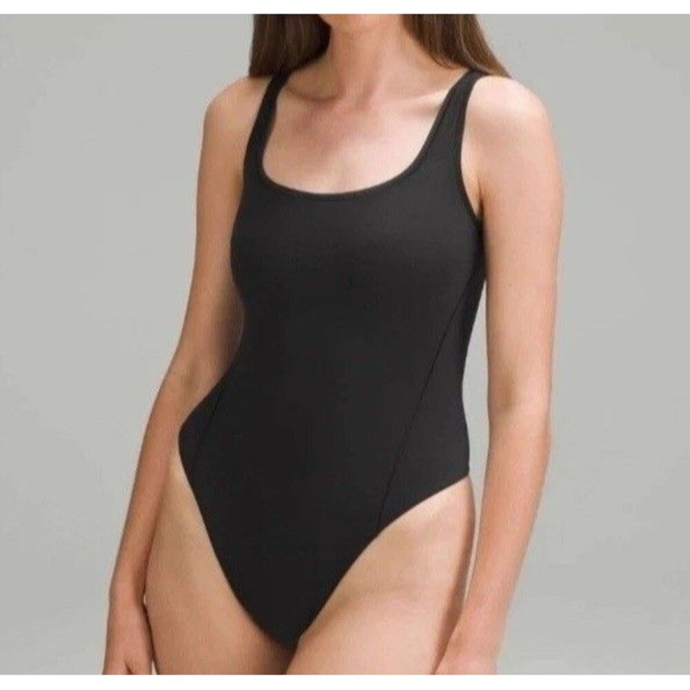 Lululemon Wundermost Nulu Square-Neck Sleeveless Bodysuit -Black -Size S-